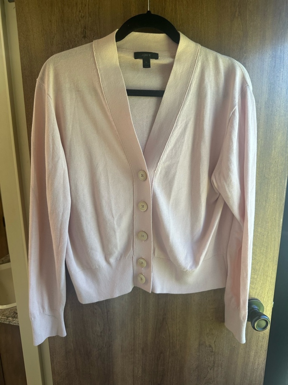 J. Crew Pale Pink V-Neck Button-Up Cardigan XL Chest 40 L 22 cotton viscose